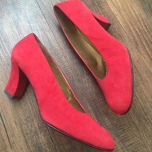 Stuart Weitzman Gorgeous Red Suede Pumps!